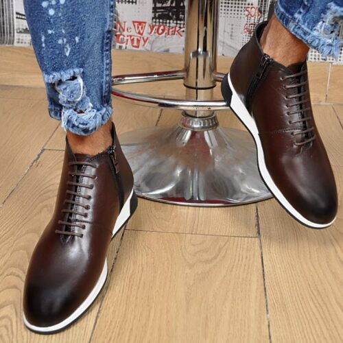 Chaussure Montante Sneckers en Cuir