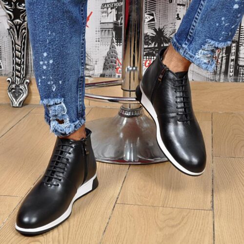 Chaussure Montante Sneckers en Cuir