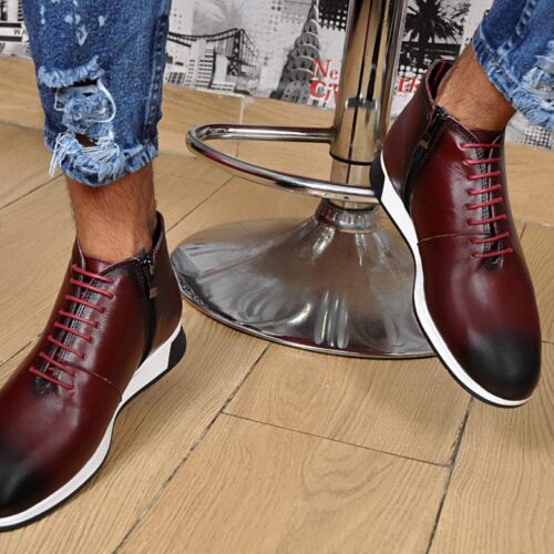 Chaussure Montante Sneckers en Cuir