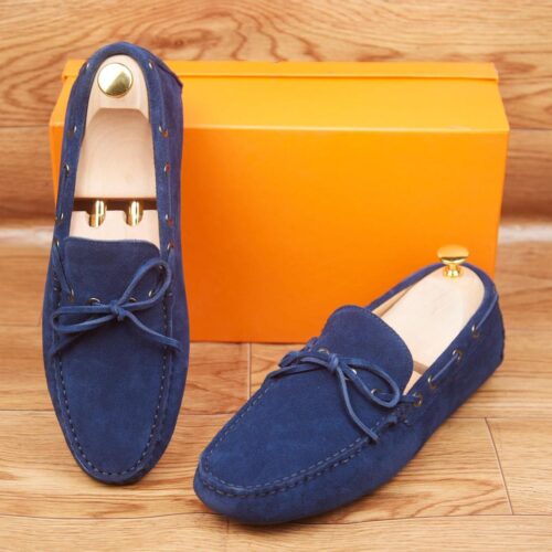 Mocassins Daim Bleu Marine
