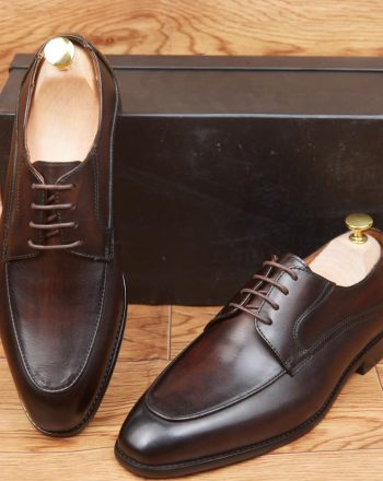 Derbies Cuir Marron Patiné