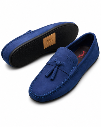 Mocassin Homme Bleu Pompons