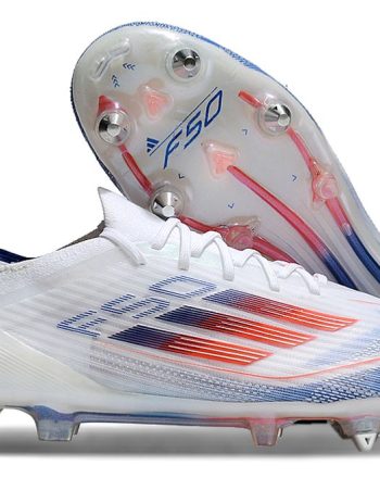Crampons Adidas F50 Elite FG – Blanc/Bleu/Rouge